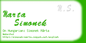 marta simonek business card